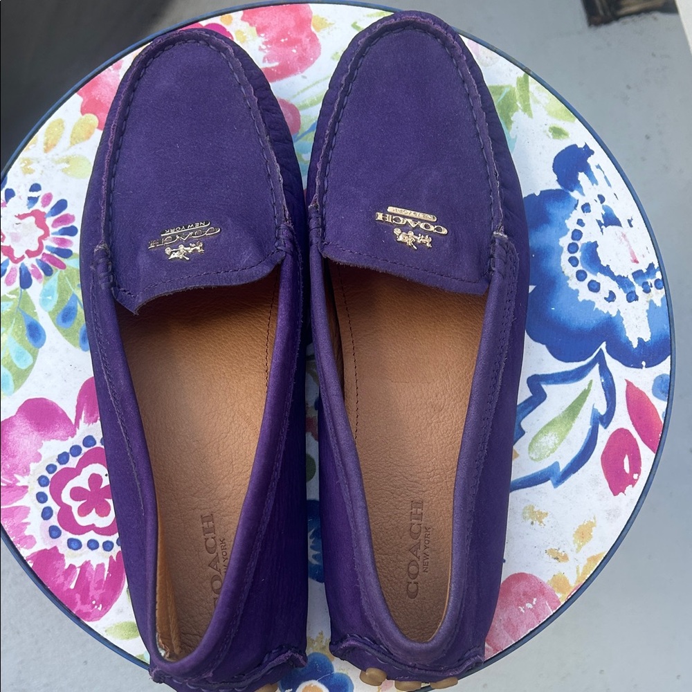 Coach Women's Vibrant Purple Loafers NWOT